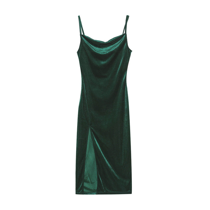 Dame iriserende Slip-Midi-kjole Stilla