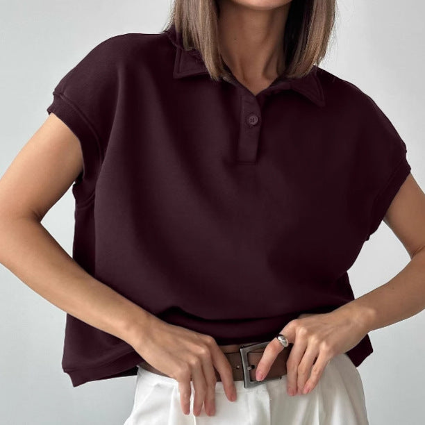 Dame Kortærmet Poloshirt med afslappet snit og knaplukning Stilla