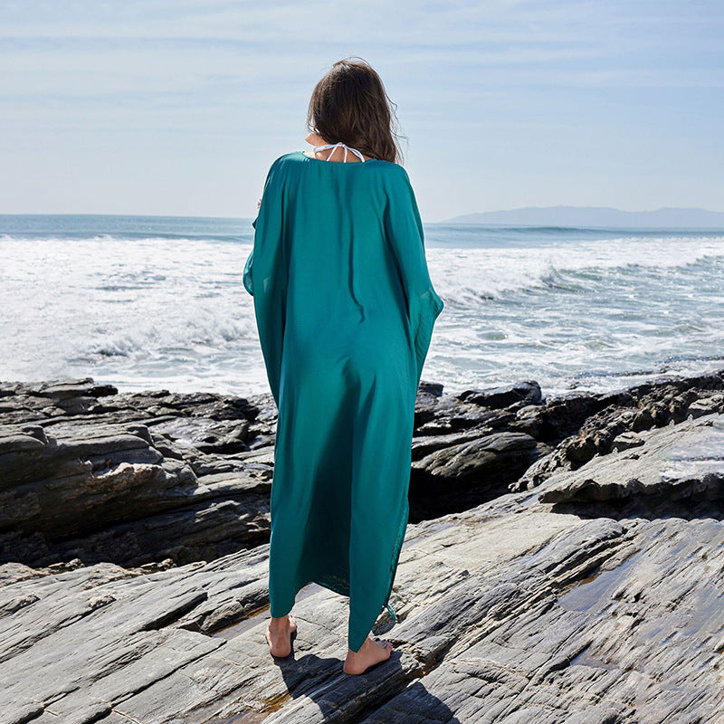 Dame Strandkaftan med detaljeret broderi Stilla