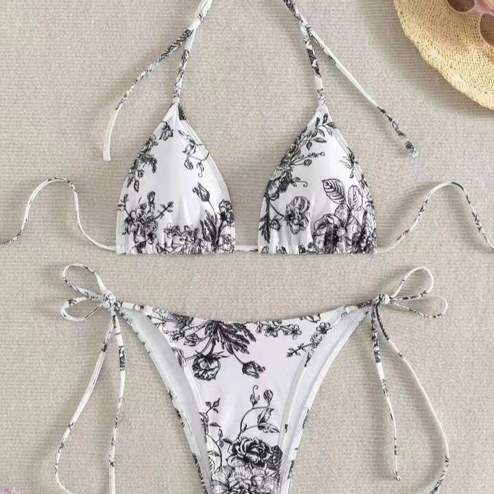 Dame Elegant Triangel-Bikini-Sæt med aftagelige puder Skovae