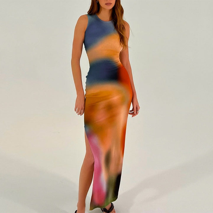 Dame Abstract Art Maxi Kjole Stilla