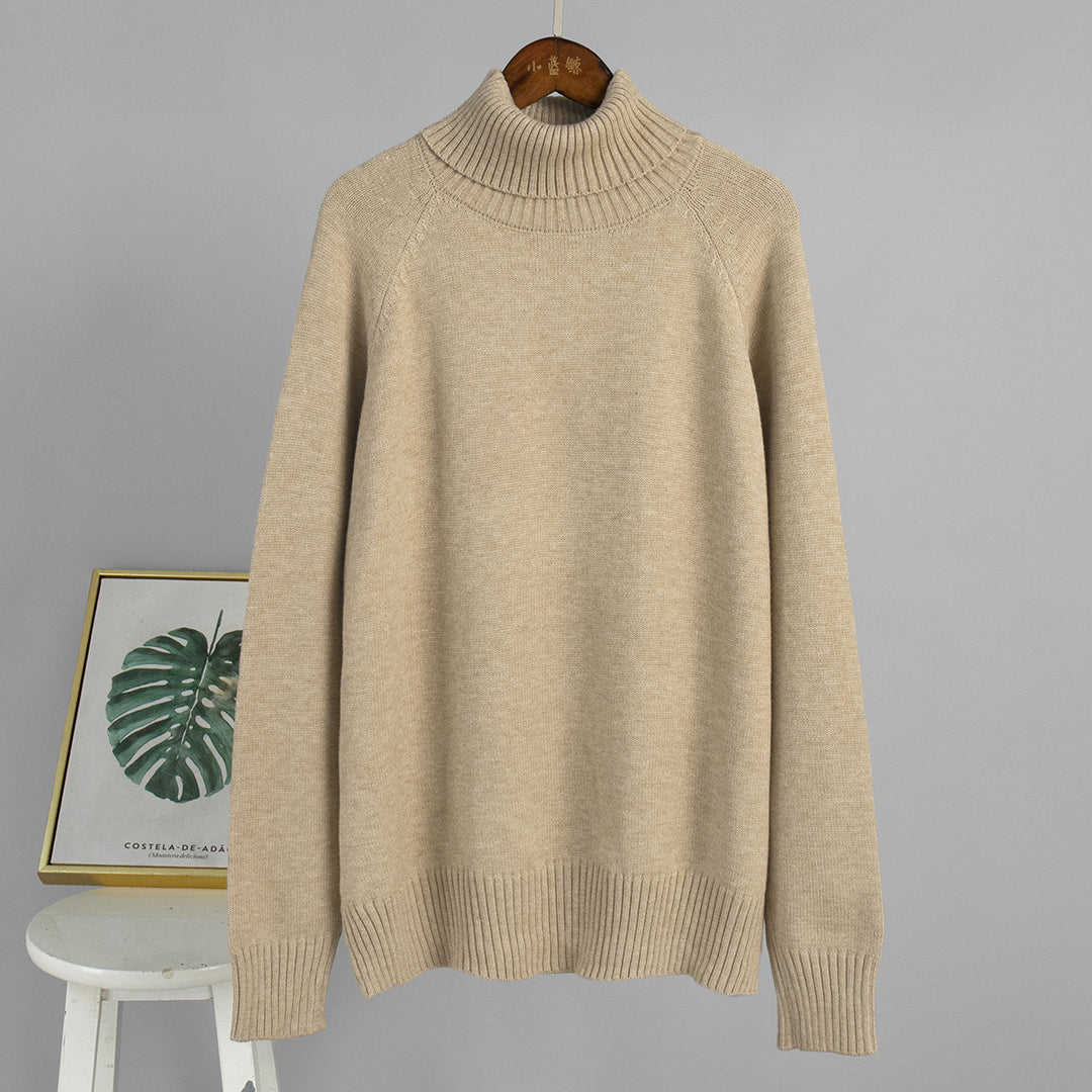 Kvinders strikket sweater med høj krave og afslappet pasform Stilla