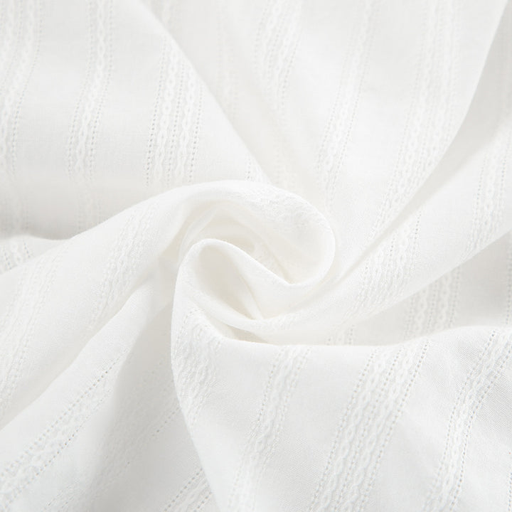 Dame bluse- og nederdelkombination i stribet design Stilla