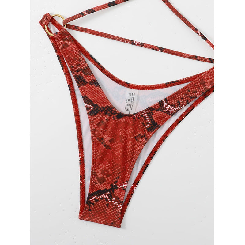 Dame triangel-bikini med raffineret krydsdesign Skovae