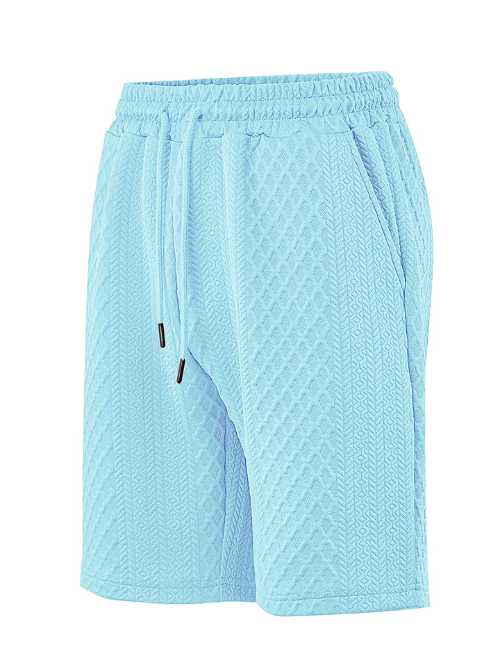 Herren nan strukturerede lounge shorts med elastisk bånd, snøre og sidelommer Skovae