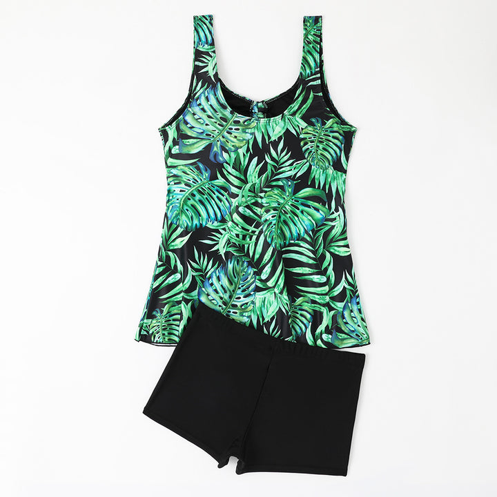 Dame Tankini-sæt med blomsterdesign og komfortable shorts Stilla
