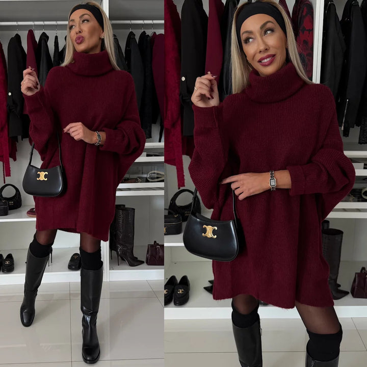 Kvinders Large Turtleneck Sweater lavet af Blød Strik Skovae