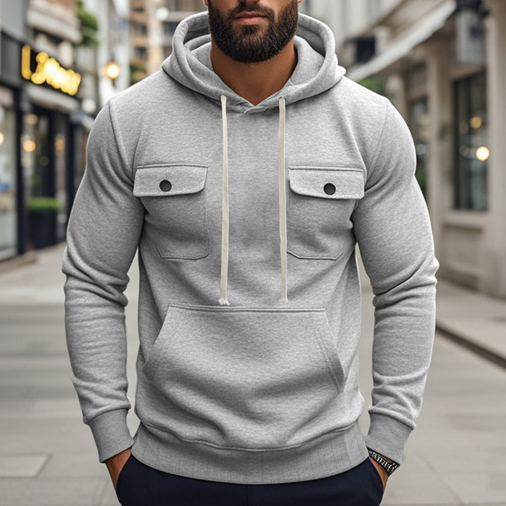 Herrer Hoodie med praktiske lommer og moderne design Stilla