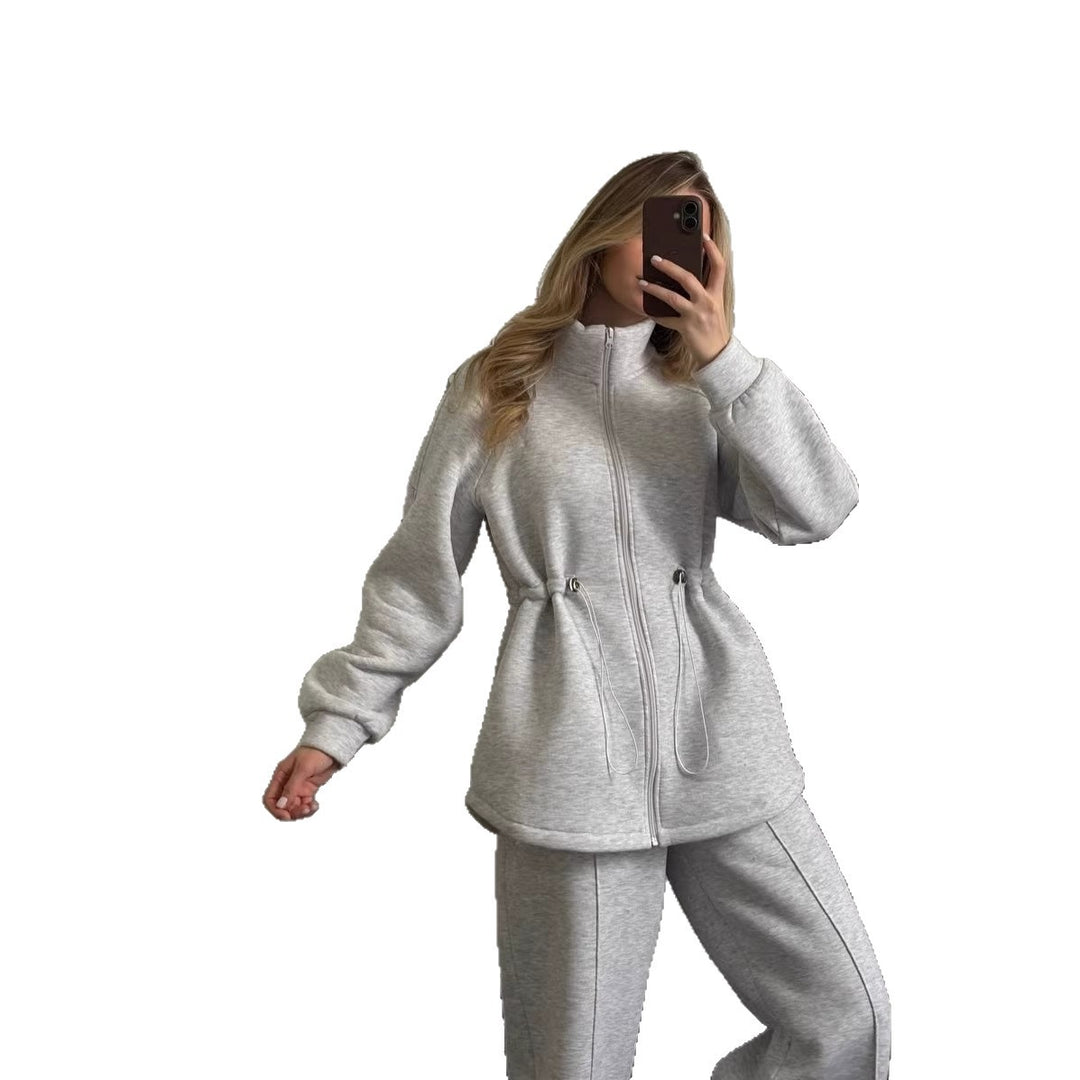 Dame Casual Fritids Sæt med Blødt Stof og Elastisk Talje Stilla