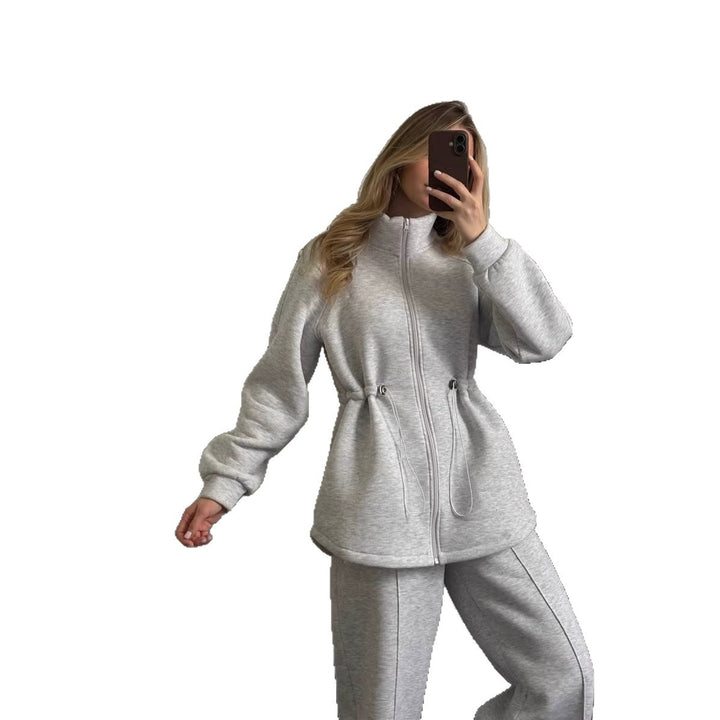 Dame Casual Fritids Sæt med Blødt Stof og Elastisk Talje Stilla