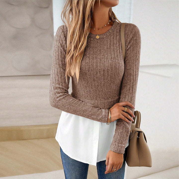 Dame Langærmet skjorte med moderne layering-effekt Stilla