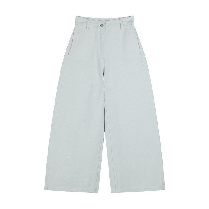 Dame brede jeans med høj talje og elegante folder Stilla