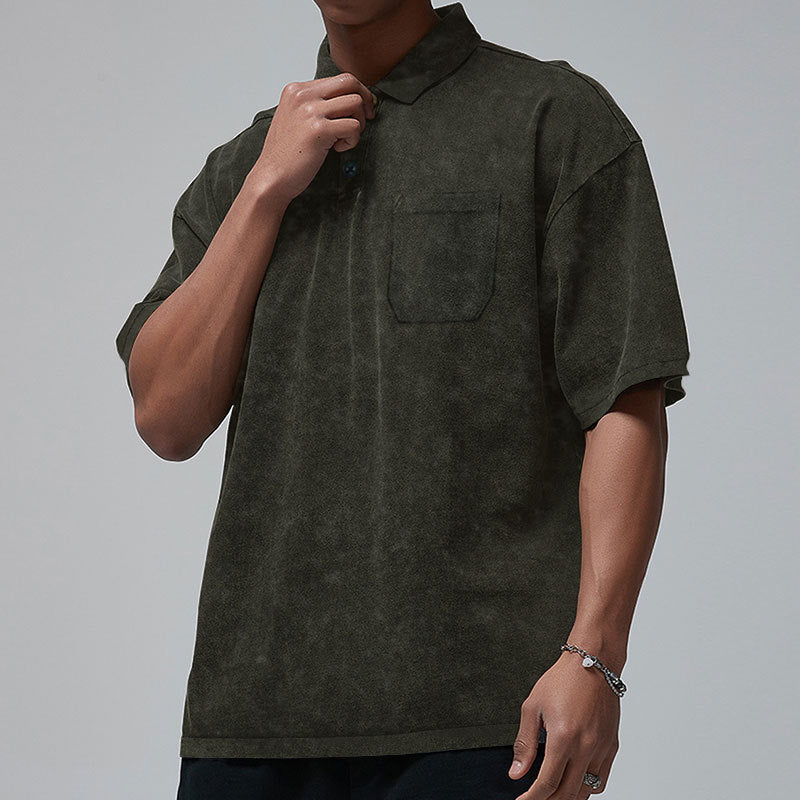 Herren afslappet poloshirt med brystlomme og mode design Stilla