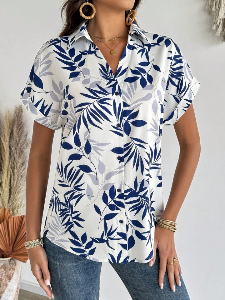 Damebluse med floraltryk Stilla