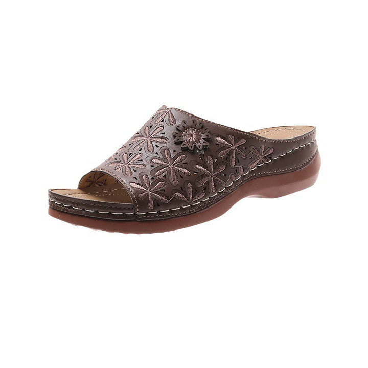 Dame Clogs med florale detaljer og ergonomisk fodseng Stilla