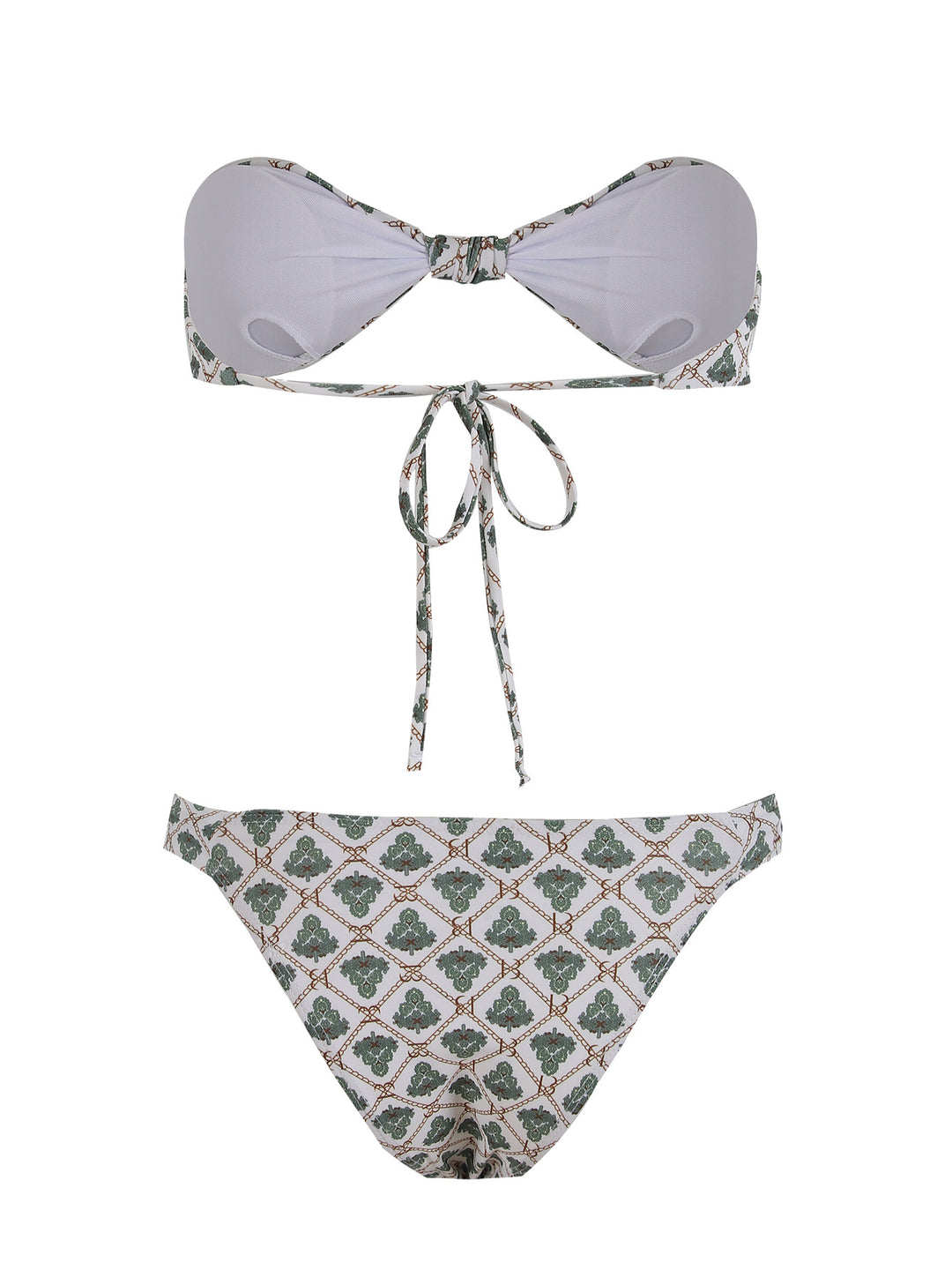 Dame Bikini-sæt med moderigtigt bandeau-overdel og høj skæring Stilla