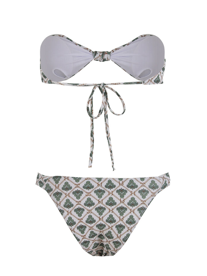 Dame Bikini-sæt med moderigtigt bandeau-overdel og høj skæring Stilla