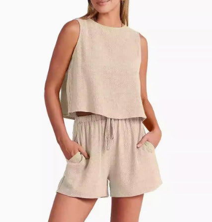 Dame Casual To-delt Shorts-Sæt Stilla