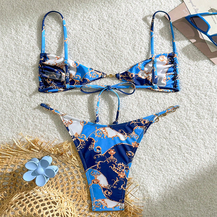 Dame Triangel-Bikini med eksklusivt mønster og elegante detaljer Skovae