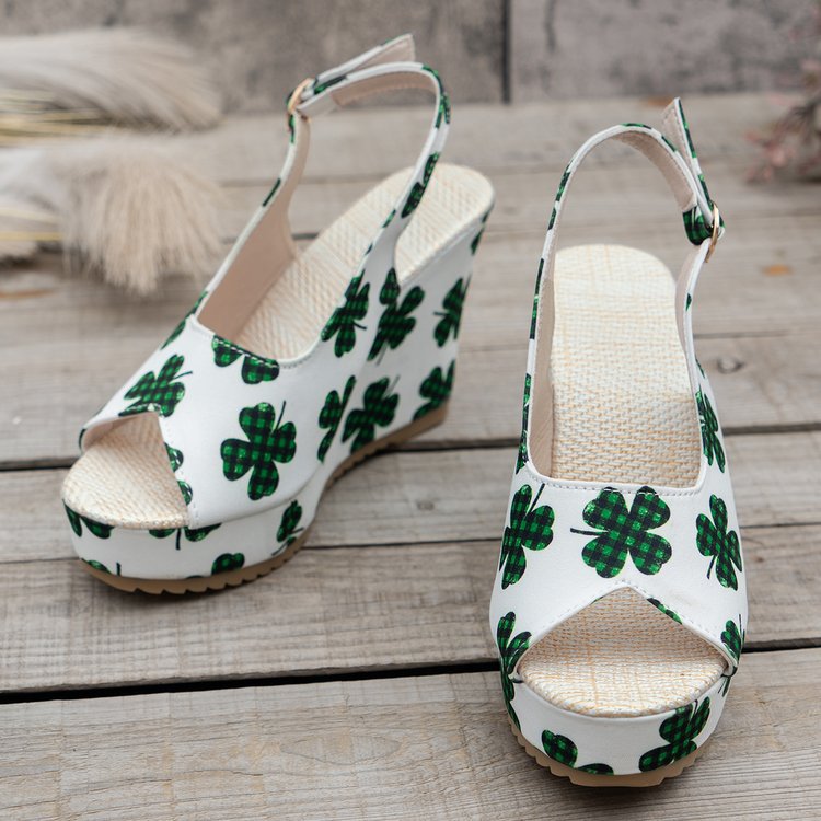 Dame Wedge-sandaler med blomstermotiver og komfortabel sål Stilla
