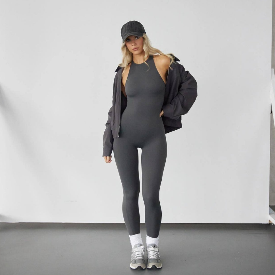 Damer afslappet jumpsuit med figurtilpasset overdel og vide ben Skovae