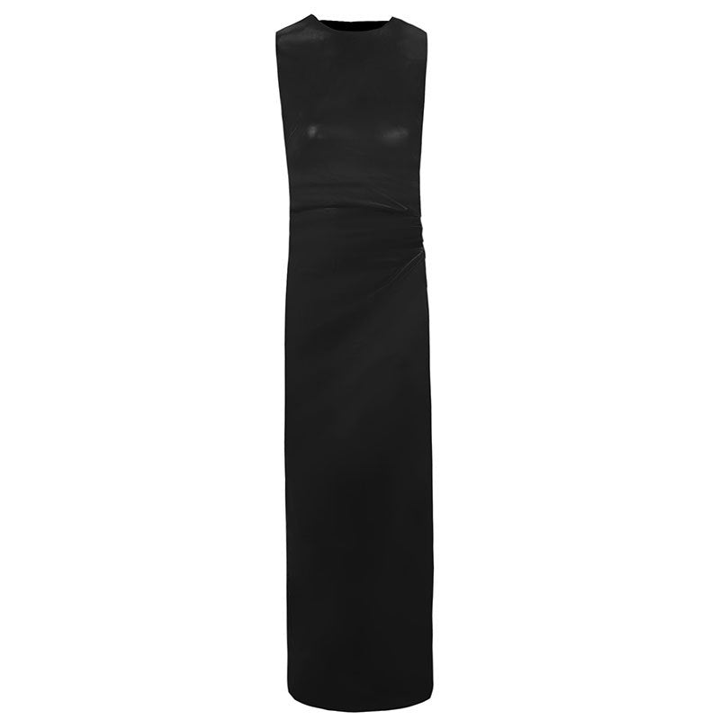 Damer Lang kjole med asymmetrisk snit og elegant drapering Skovae