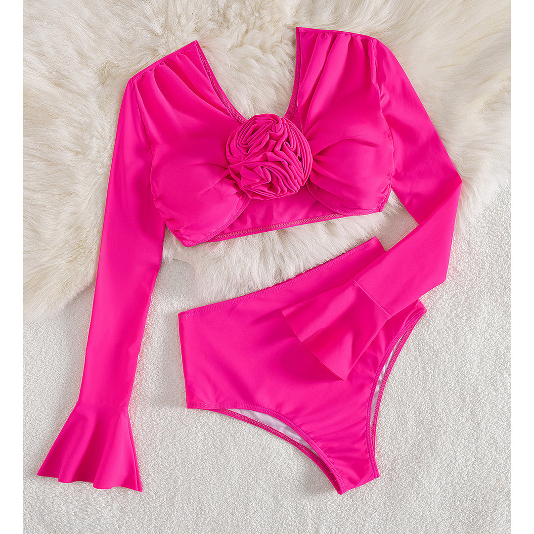 Dame bikini-sæt med innovativ overdel og elegante lange ærmer Stilla