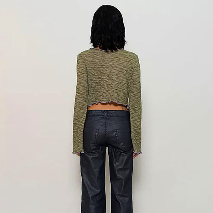 Dame kreativ langærmet top med asymmetrisk cut-out-design Stilla