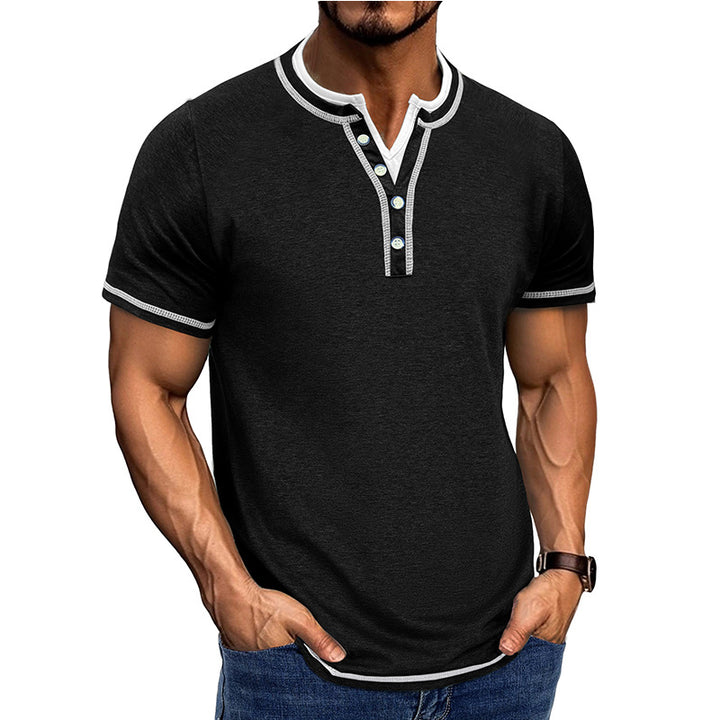 Herrer Kortærmet Henley-shirt med elegant knapliste og behagelig pasform Stilla