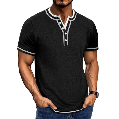 Herrer Kortærmet Henley-shirt med elegant knapliste og behagelig pasform Stilla