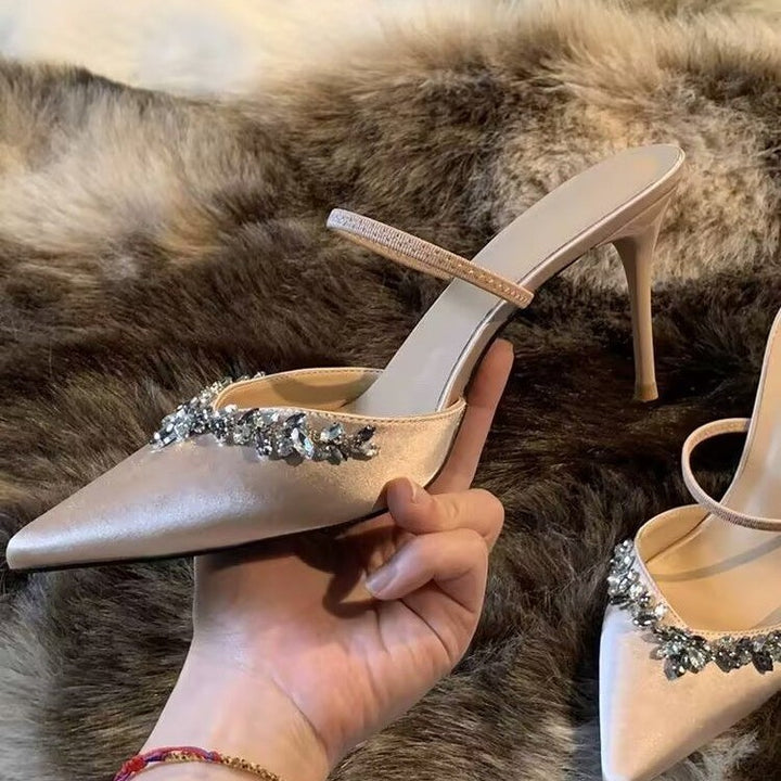 Dame Elegant Slingback-pumper med glitrende strassbesætning Stilla