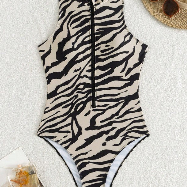 Dame Sporty jumpsuit med høj krave og lynlås Skovae
