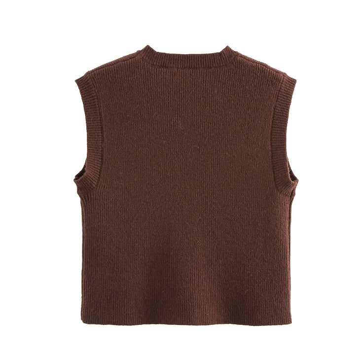 Dame Button-Up Strikvest med praktiske lommer Stilla
