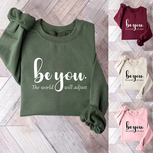 Dame sweatshirt med inspirerende motiv og motiverende budskab Stilla