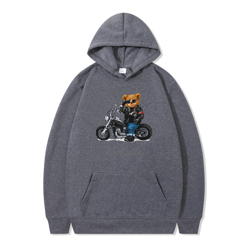 Dame hoodie med unikt bjørne design og afslappet pasform Skovae
