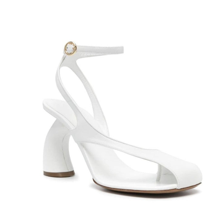 Femme Open-Toe Hæl Sandaler med unikt skulpturelt hældesign Stilla