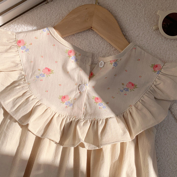 Pige Floral Broderet Kjole Stilla