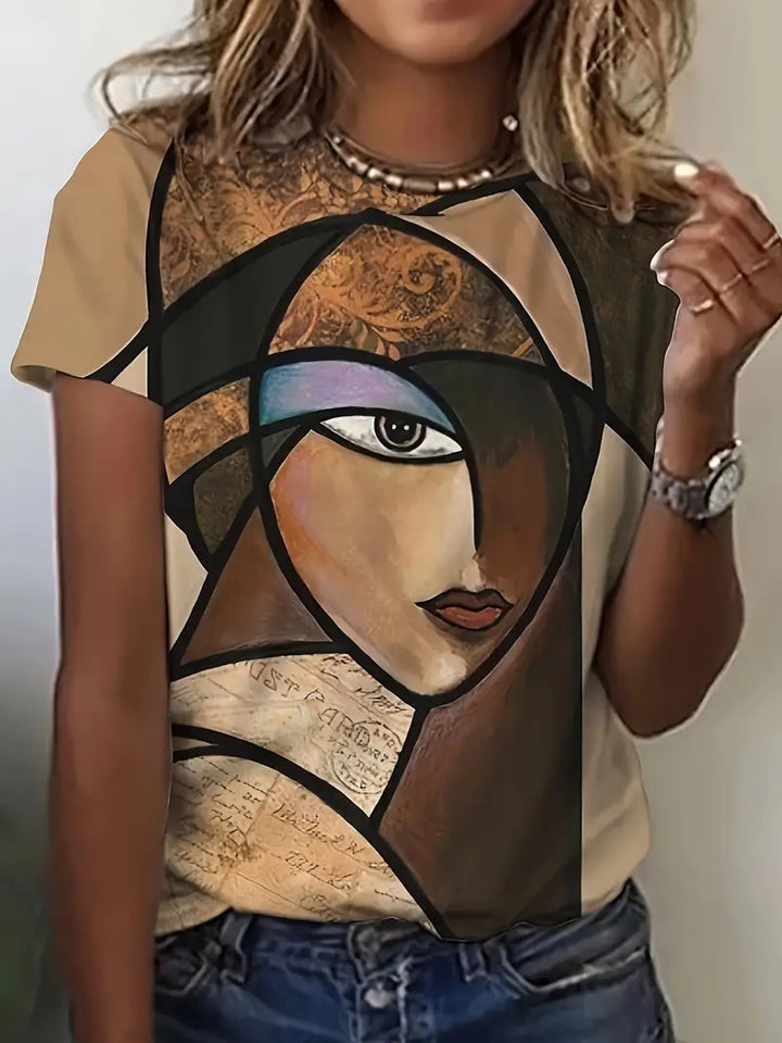 Dame Kunstnerisk Grafik T-Shirt Stilla