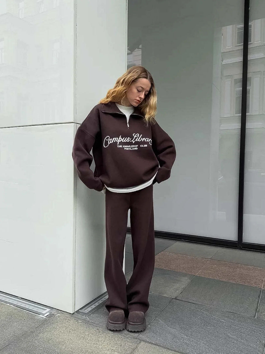 Kvinders hyggelige hoodie og afslappet bukser sæt Stilla