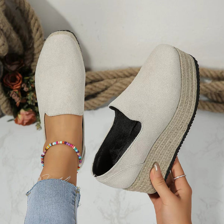Dame Plateau-sandaler med elastisk udskæring og komfortabelt jute-design Stilla