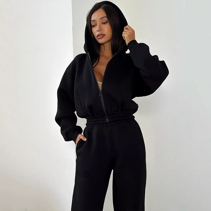 Kvinder Oversized Hoodie med sporty skæring og elastisk talje Skovae