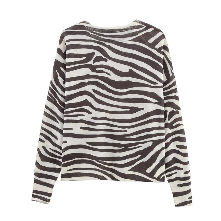 Dame trendy sweater med zebramønster Stilla