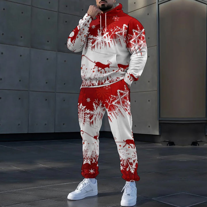 Herre komfortabel vinter joggingdragt med festligt design Stilla