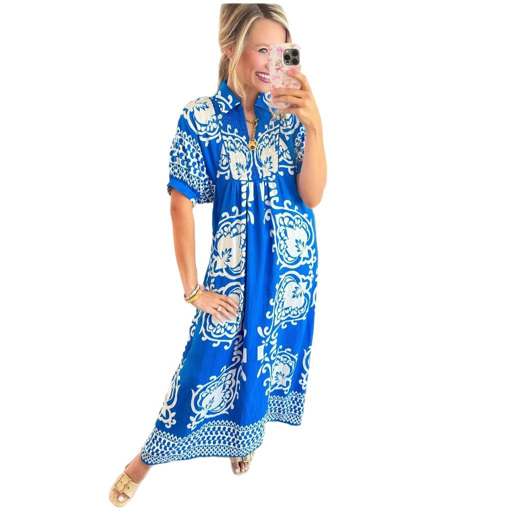 Dame maxikjole i boho-stil med blomsterprint og afslappet pasform Stilla