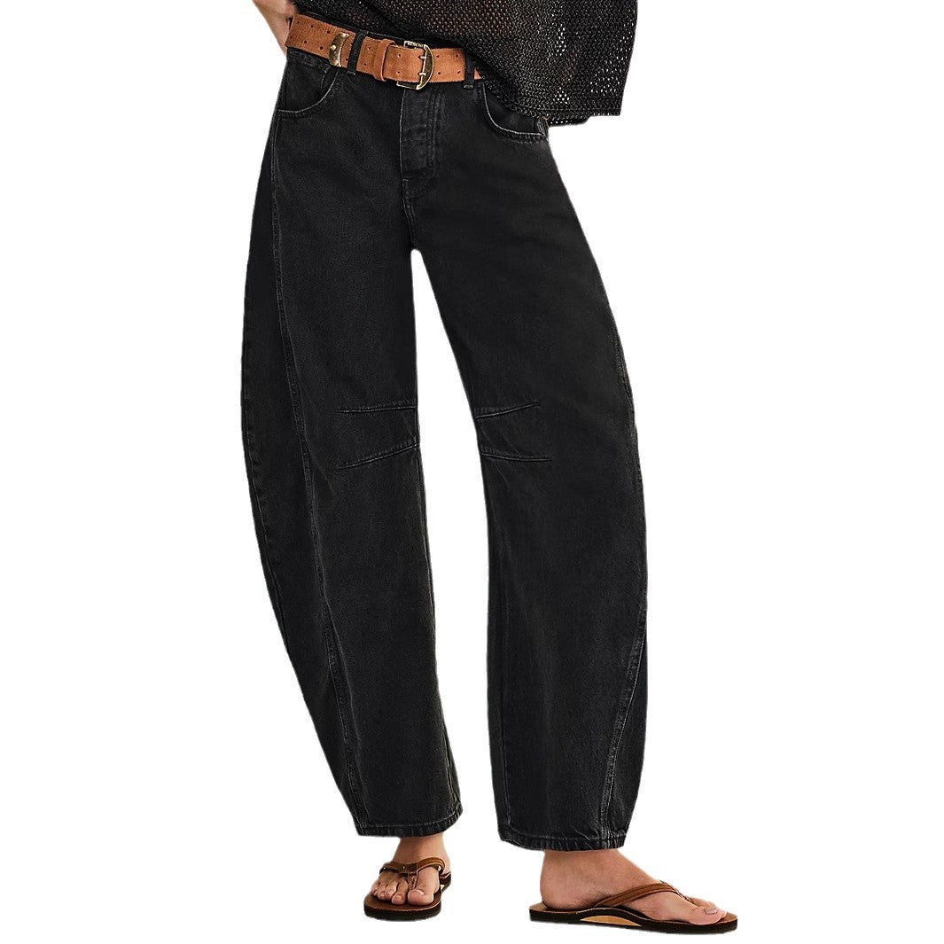 Dame Vævet Højtaljede Jeans Stilla