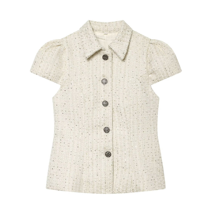 Dame modedesign skjorte i tweed-stil Skovae