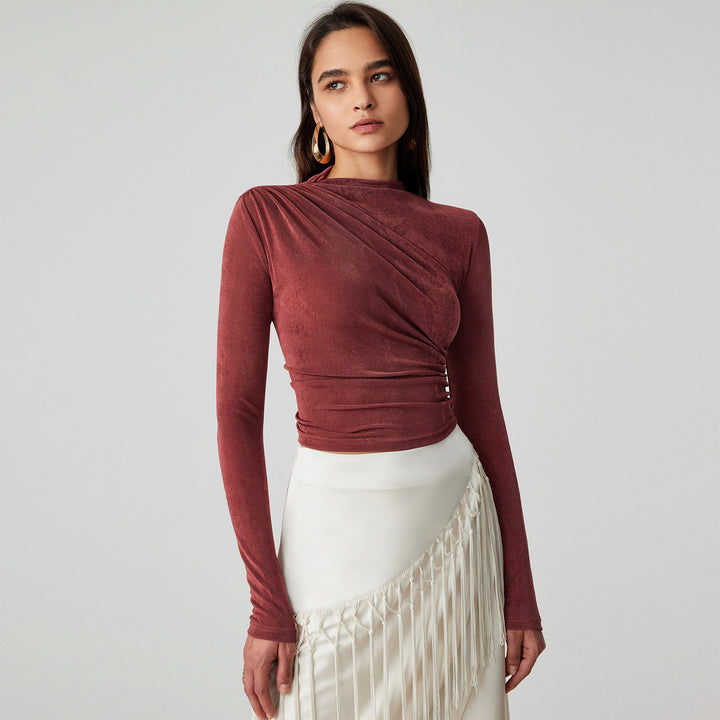 Damer Raffineret Langarmshirt med elegant Wickeldesign Stilla