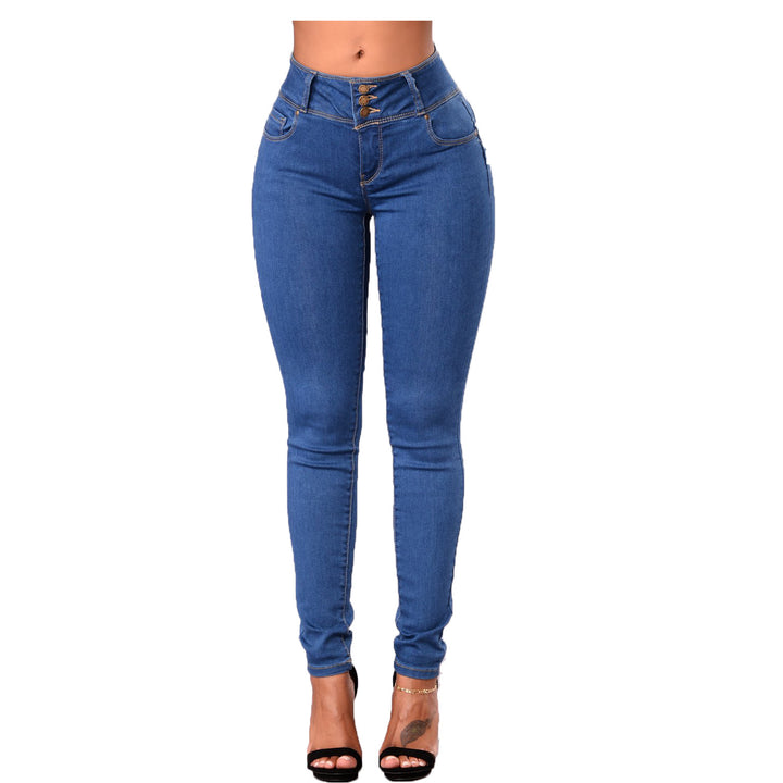 Dame højtaljede skinny jeans med figursygtende snit og komfortabel stretch Stilla