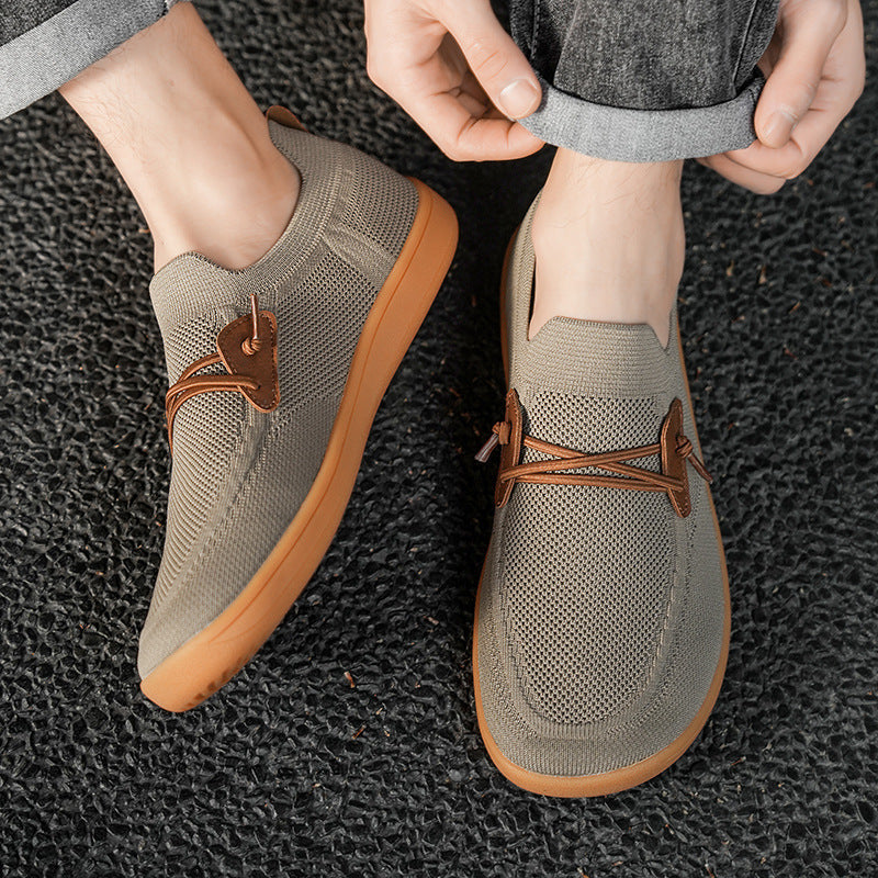 Herrer nan åndbar strik-sudersneaker med elastisk indgange og dämpende let sål Skovae