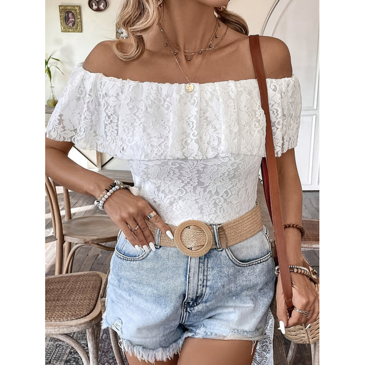 Dame Off-Shoulder Blonde Bluse Skovae